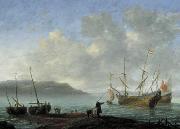 Reinier Nooms Ships in a bay. oil painting